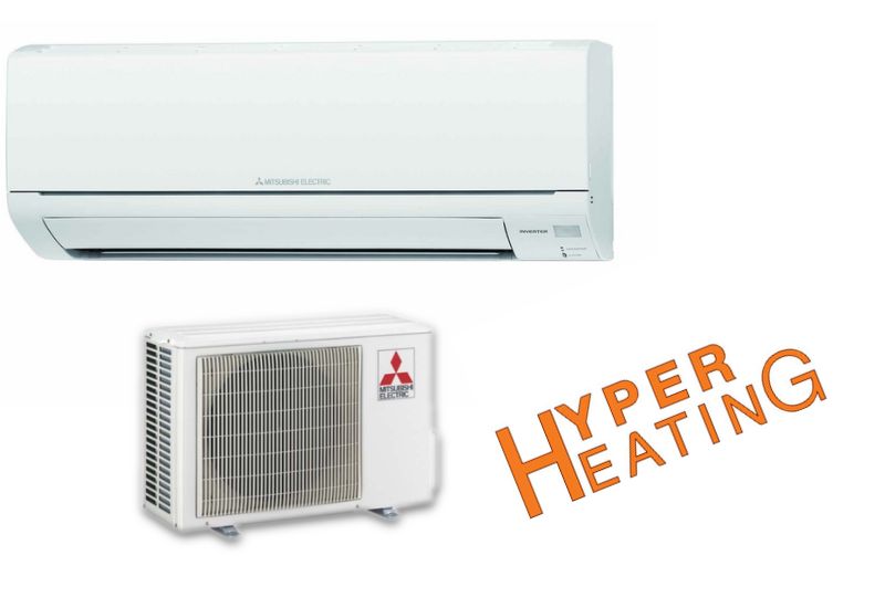 climatisation mitsubishi avec logo hyper heating